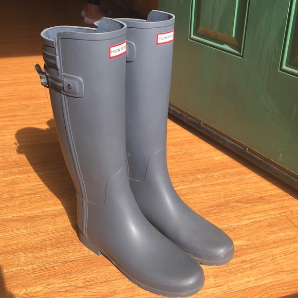 Hunter Shoes - Tall gray hunter boots